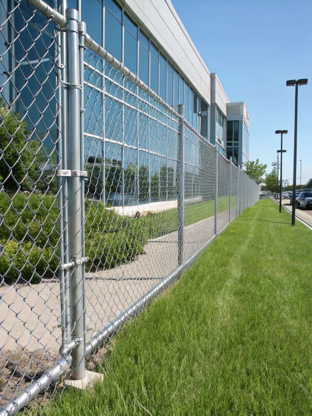 A stylish aluminum fence and gate, powder-coated in a dark color, providing security and privacy to a modern home. The image should showcase the fence's durability and aesthetic appeal.